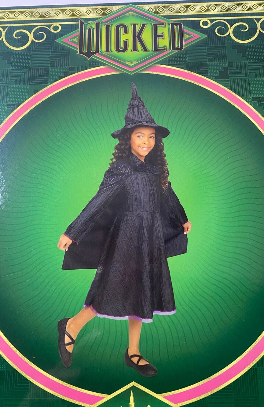 Wicked Deluxe Elphaba Black Dress and Accessories Costume Little Girls Size 4-6
